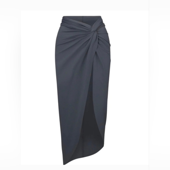 SKIMS Dresses & Skirts - NWT SKIMS Signature Swim Sarong Skirt Gray Womem's Size S